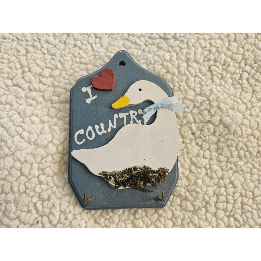 Vintage 1987 Artmark Country Goose Wooden Key Rack Granny Core Cottage‎ Core